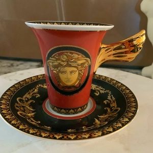 Versace Coffee Cup and Saucer - Rosenthal Medusa Red